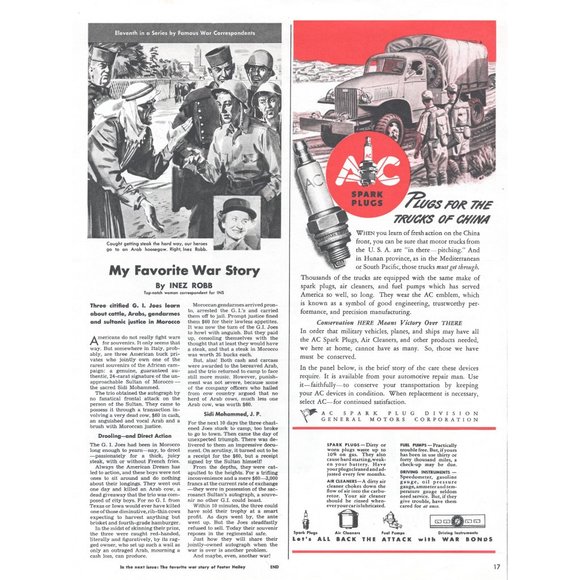 1944 AC Spark Plugs Trucks of China Vintage Print Ad WW2 War Bonds Army Wall Art - Picture 2 of 2